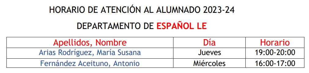 TutESP23 24 - Horarios de Atención