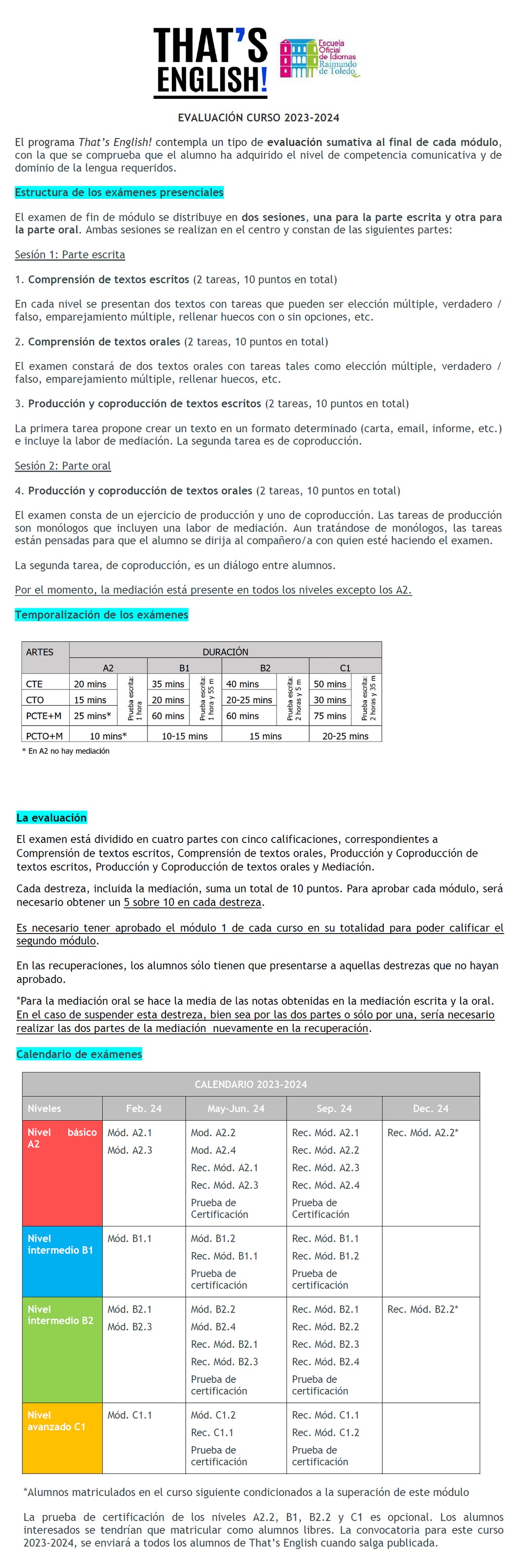 TE Evaluación23 24v2 0 - Evaluación That's English