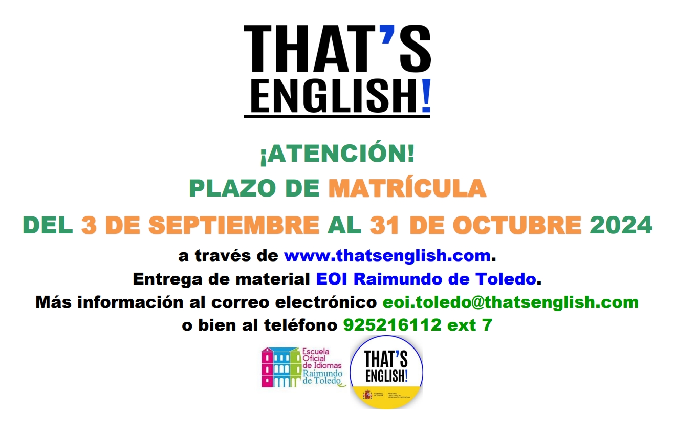 TE Plazo matrícula24 25  - Matrícula That's English